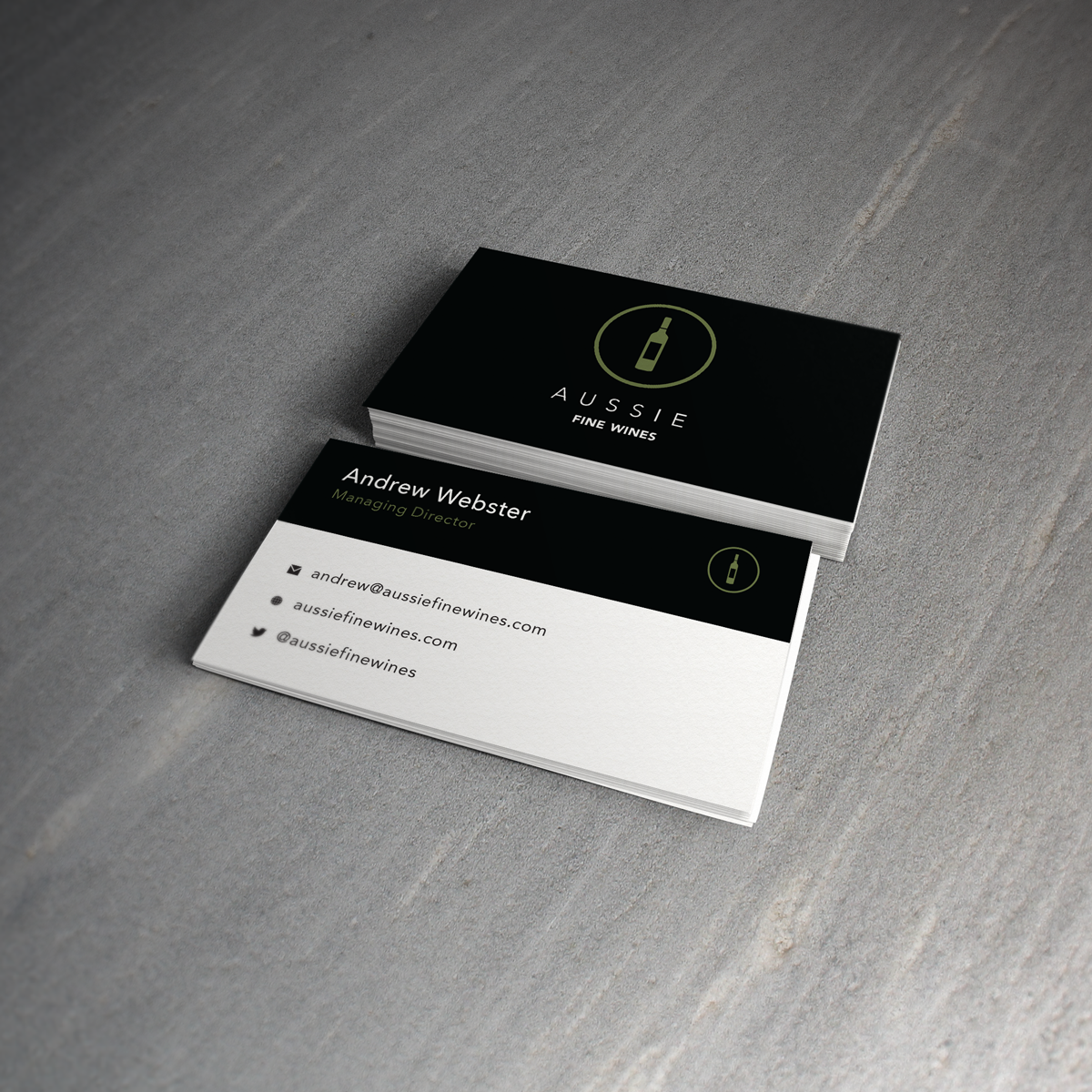 Business Card Design by bfulanovich for Aussie Fine Wines | Design #9825200