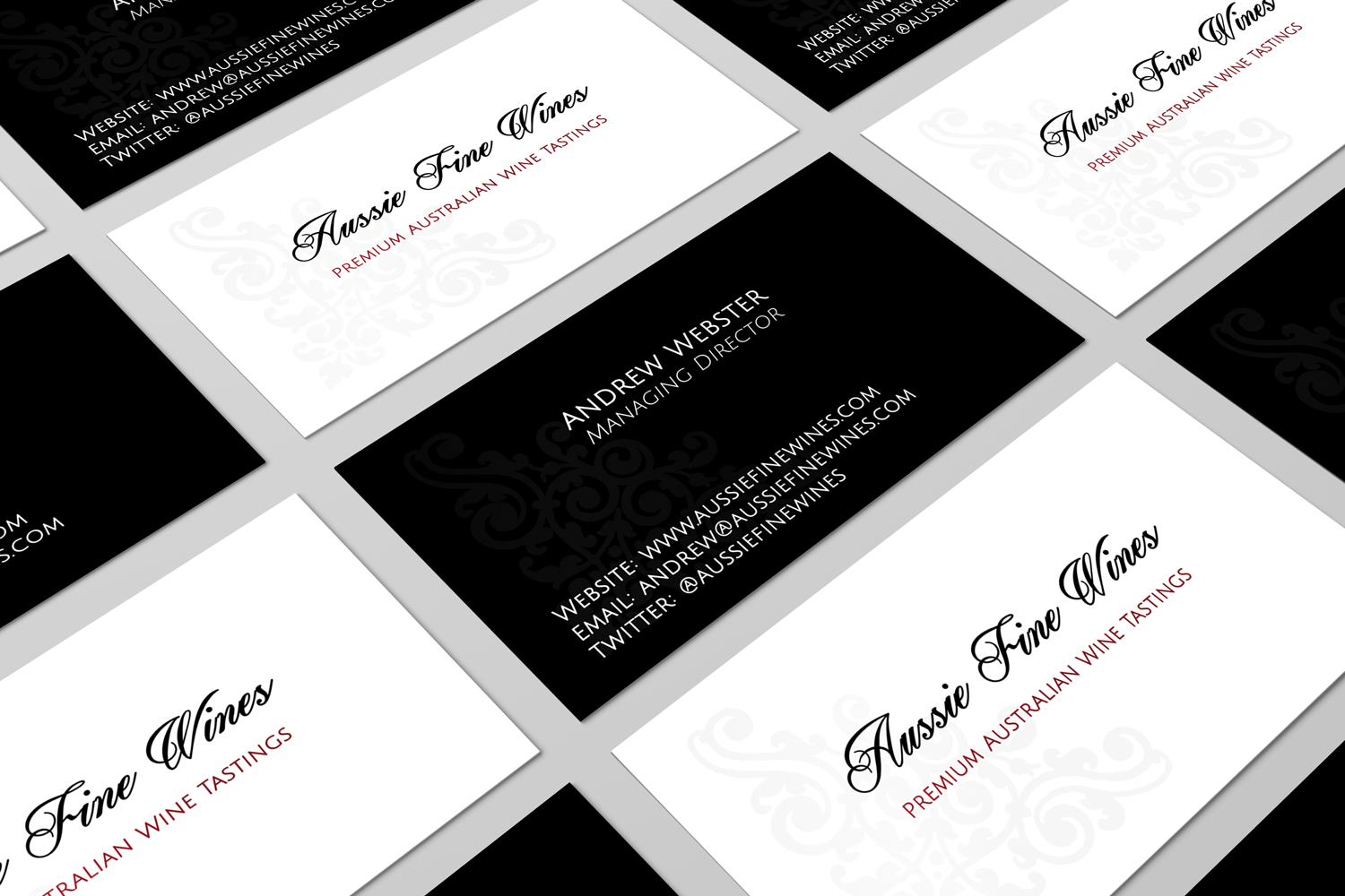 it company business card design for aussie fine wines by hd design