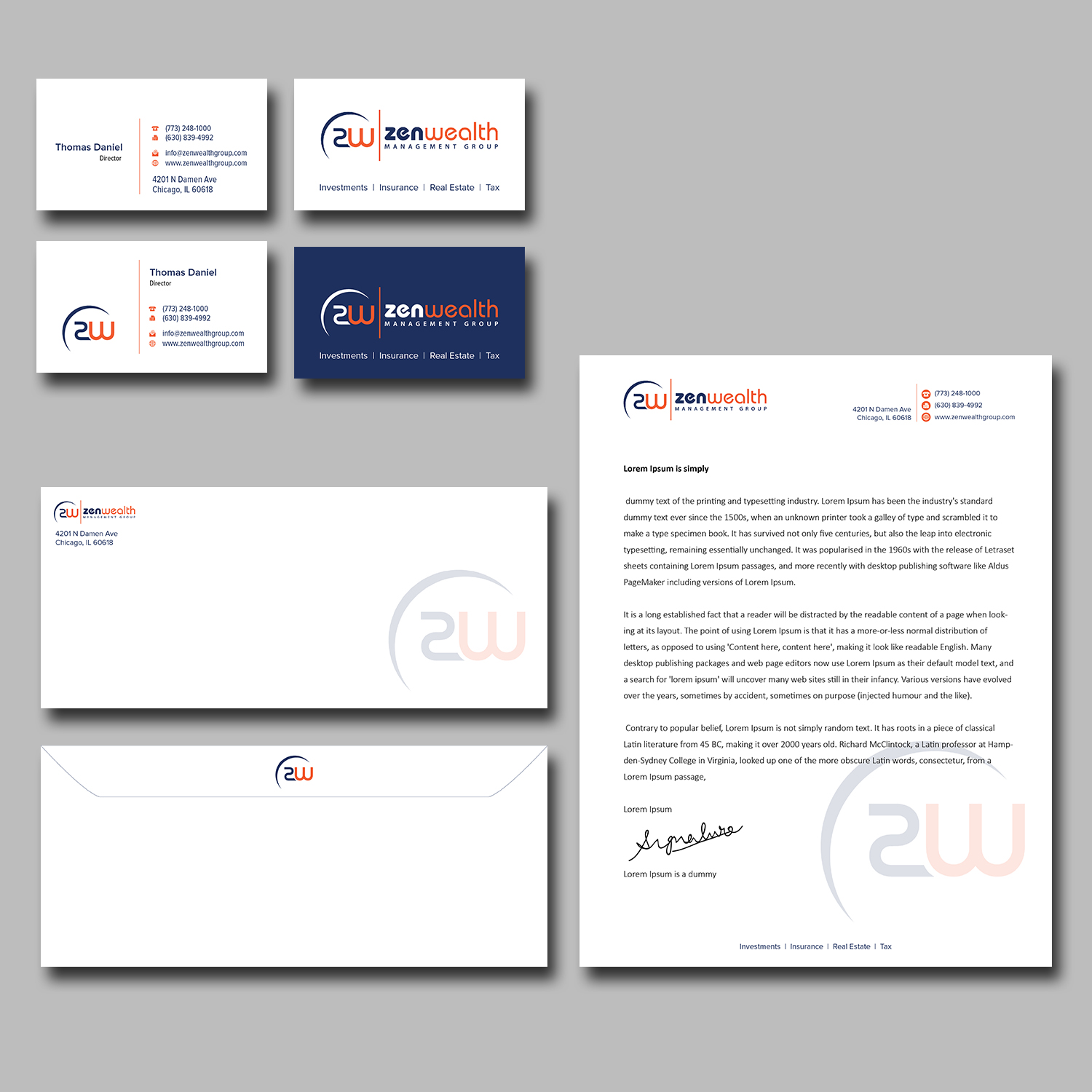 Stationery Design by kousik for Zen Wealth Management Group | Design #9814071