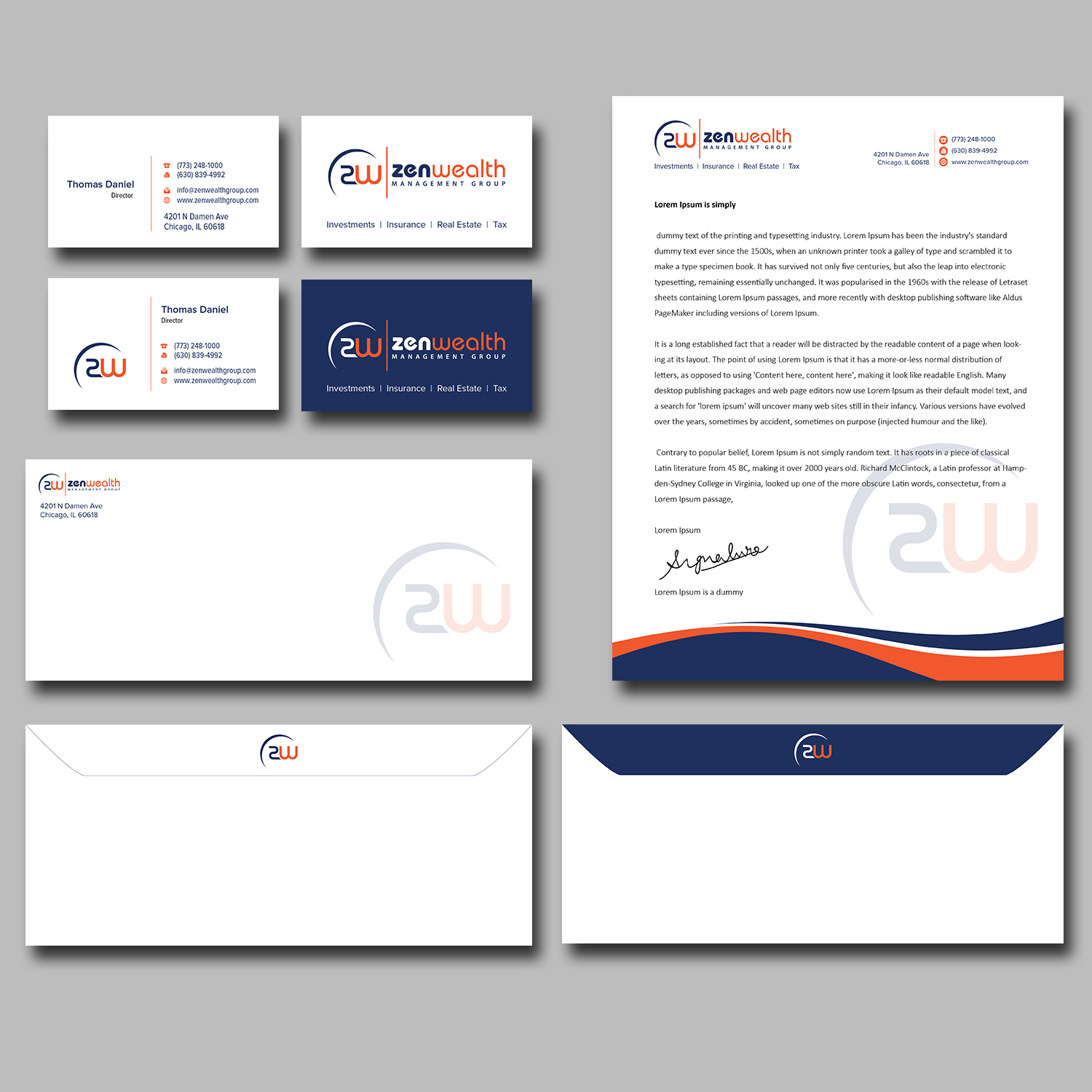 Stationery Design by kousik for Zen Wealth Management Group | Design #9814085