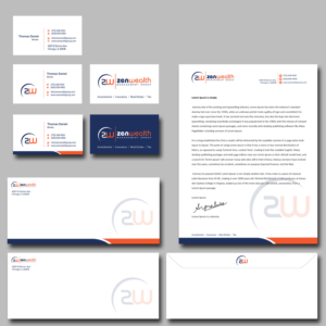 Bold & Clean Zen Wealth Stationary Design | Stationery Design by kousik
