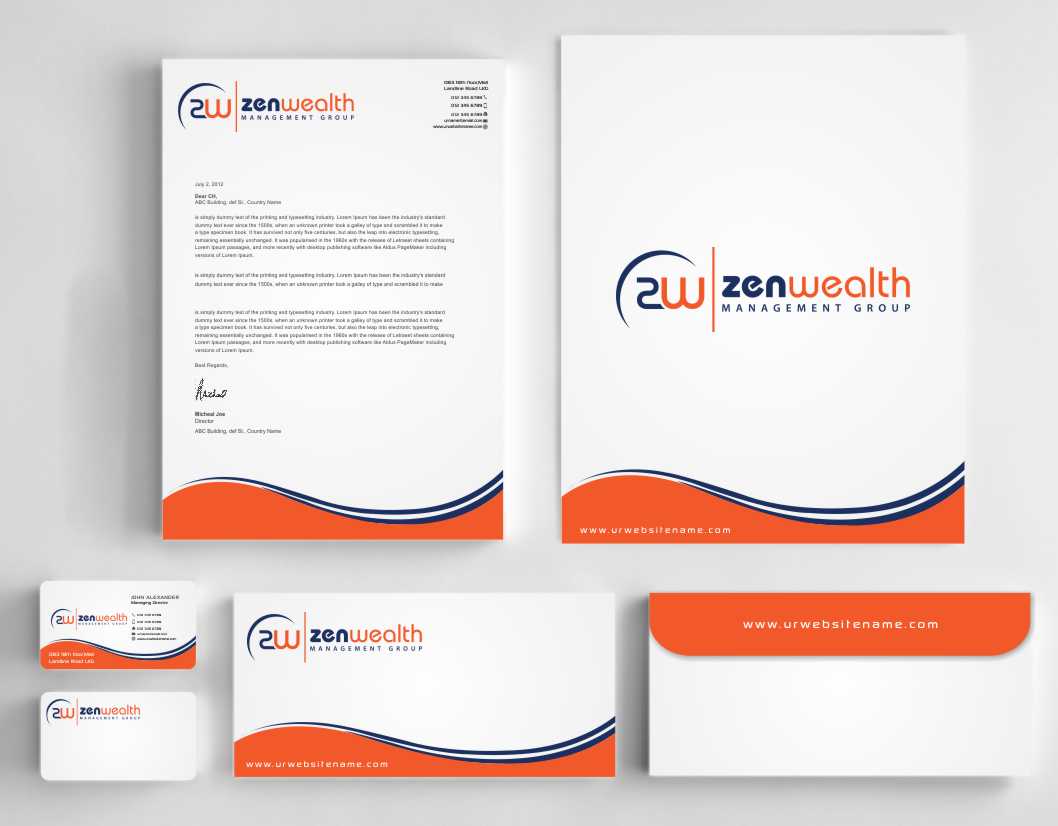 Schreibwaren-Design von szabist für Zen Wealth Management Group | Design #9792393