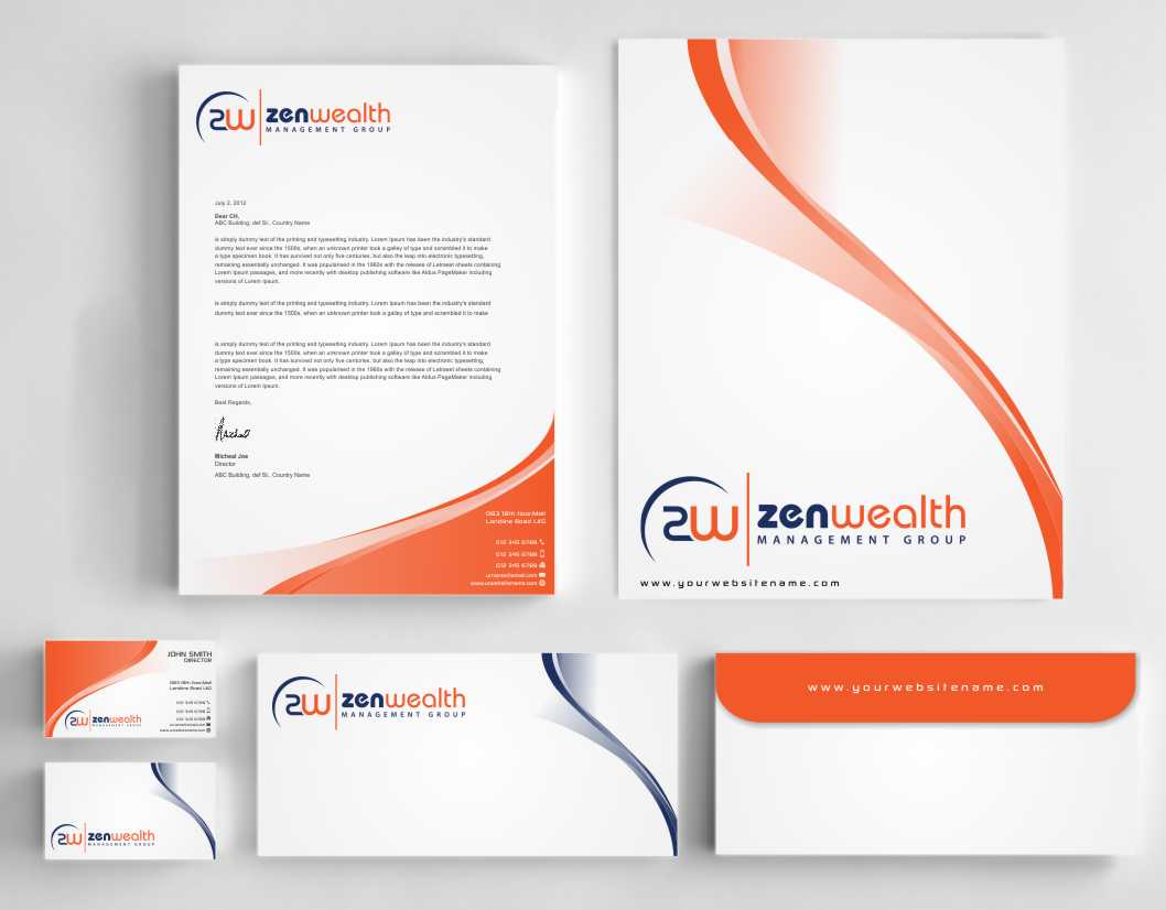 Schreibwaren-Design von szabist für Zen Wealth Management Group | Design #9792423