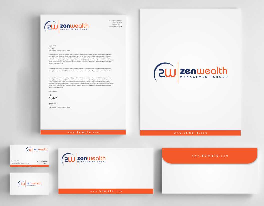 Stationery Design by szabist for Zen Wealth Management Group | Design #9792426