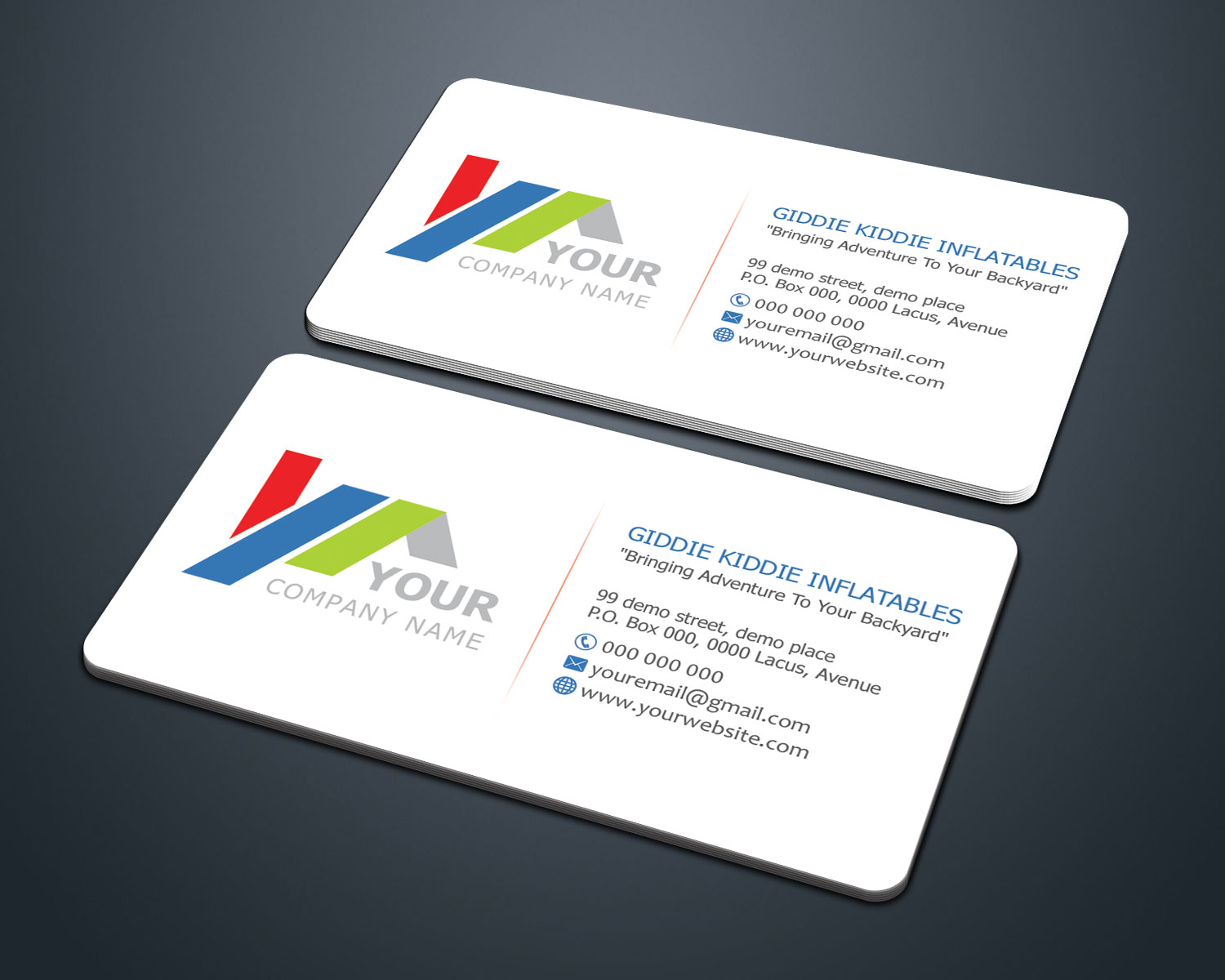 Design de Carte de Visite par shaikhdesign pour Giddie Kiddie Inflatables | Design #9794927