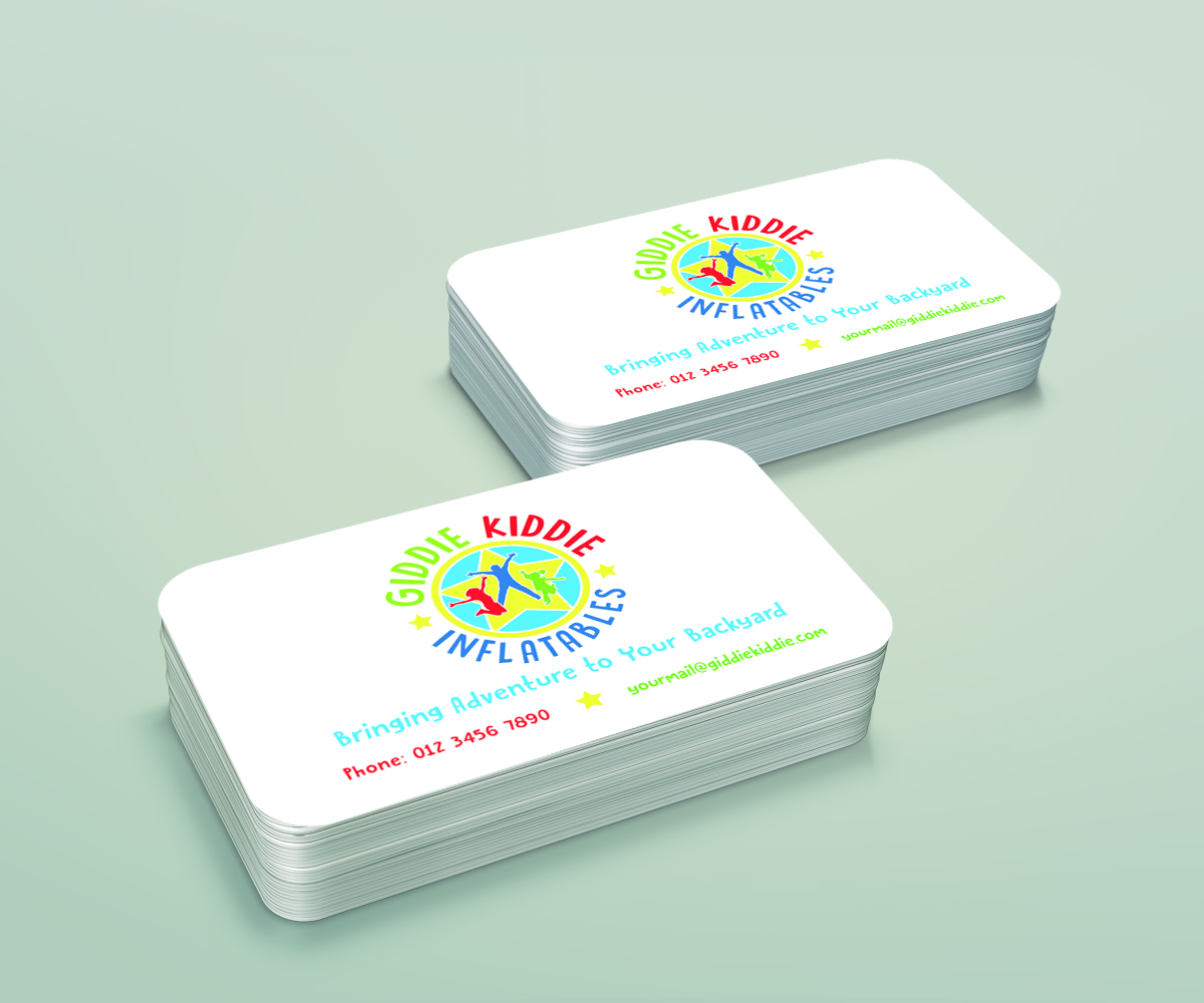 Visitenkarten-Design von R M für Giddie Kiddie Inflatables | Design #9794254