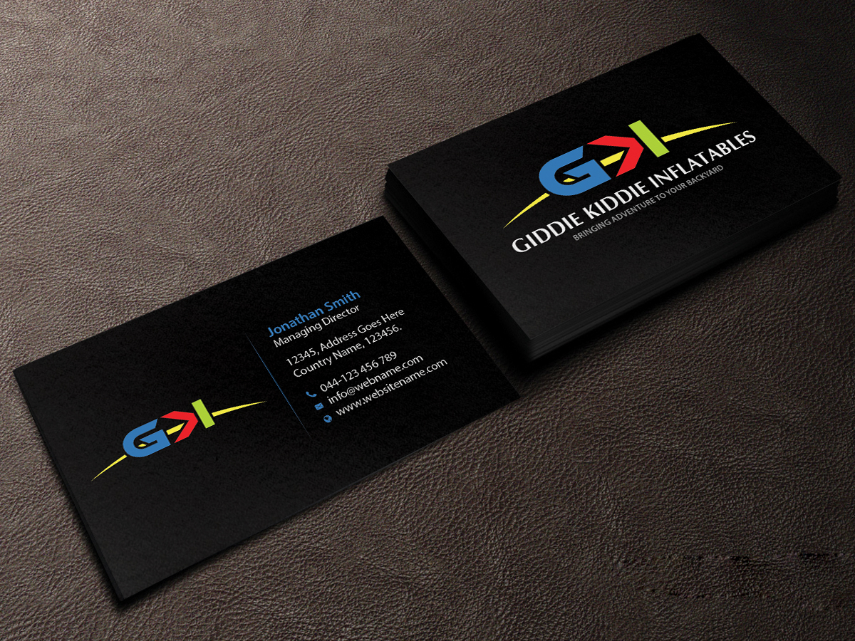 Visitenkarten-Design von Creations Box 2015 für Giddie Kiddie Inflatables | Design #9795825