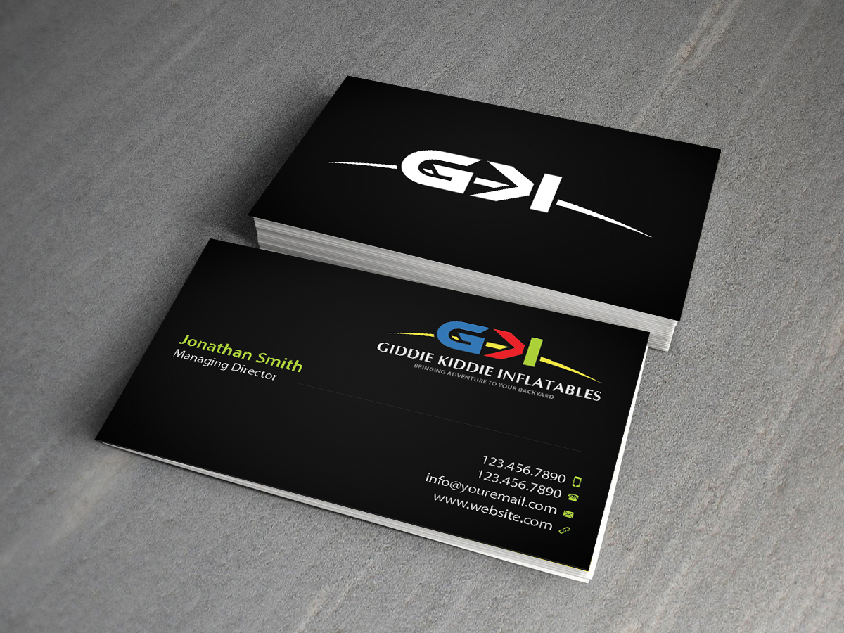 Design de Carte de Visite par Creations Box 2015 pour Giddie Kiddie Inflatables | Design #9795827