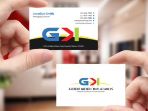 Design de Carte de Visite par Creations Box 2015 pour Giddie Kiddie Inflatables | Design : #9795833