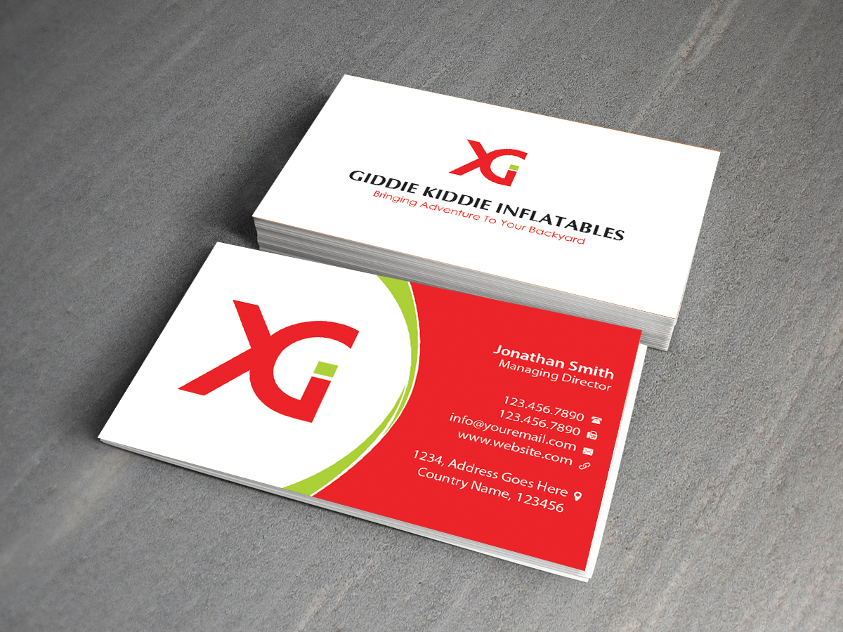 Design de Carte de Visite par Creations Box 2015 pour Giddie Kiddie Inflatables | Design #9795835
