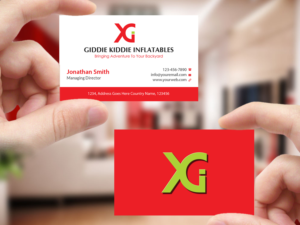 Design de Carte de Visite par Creations Box 2015 pour Giddie Kiddie Inflatables | Design : #9795838