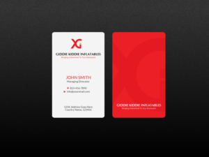 Design de Carte de Visite par Creations Box 2015 pour Giddie Kiddie Inflatables | Design : #9795839