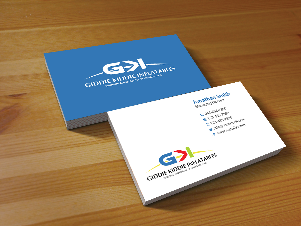 Design de Carte de Visite par Creations Box 2015 pour Giddie Kiddie Inflatables | Design #9795844