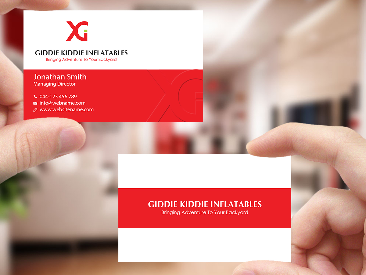 Diseño de Tarjeta de Presentación por Creations Box 2015 para Giddie Kiddie Inflatables | Diseño #9795850