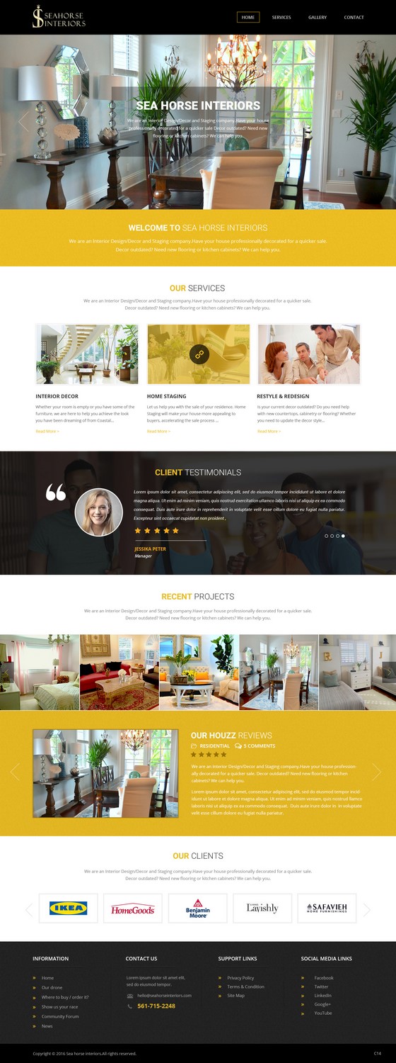 Web-Design von pb für Seahorse Interiors Inc. | Design #9798573