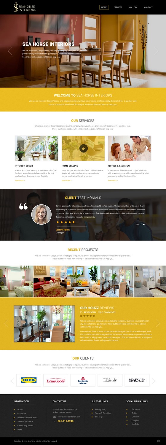 Web Design by pb for Seahorse Interiors Inc. | Design #9798574