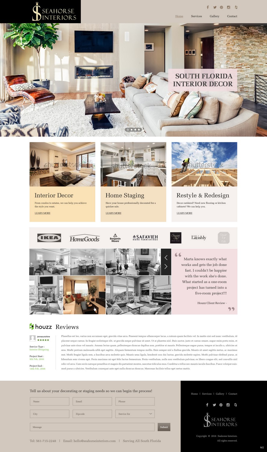 Web Design by pb for Seahorse Interiors Inc. | Design #9814834