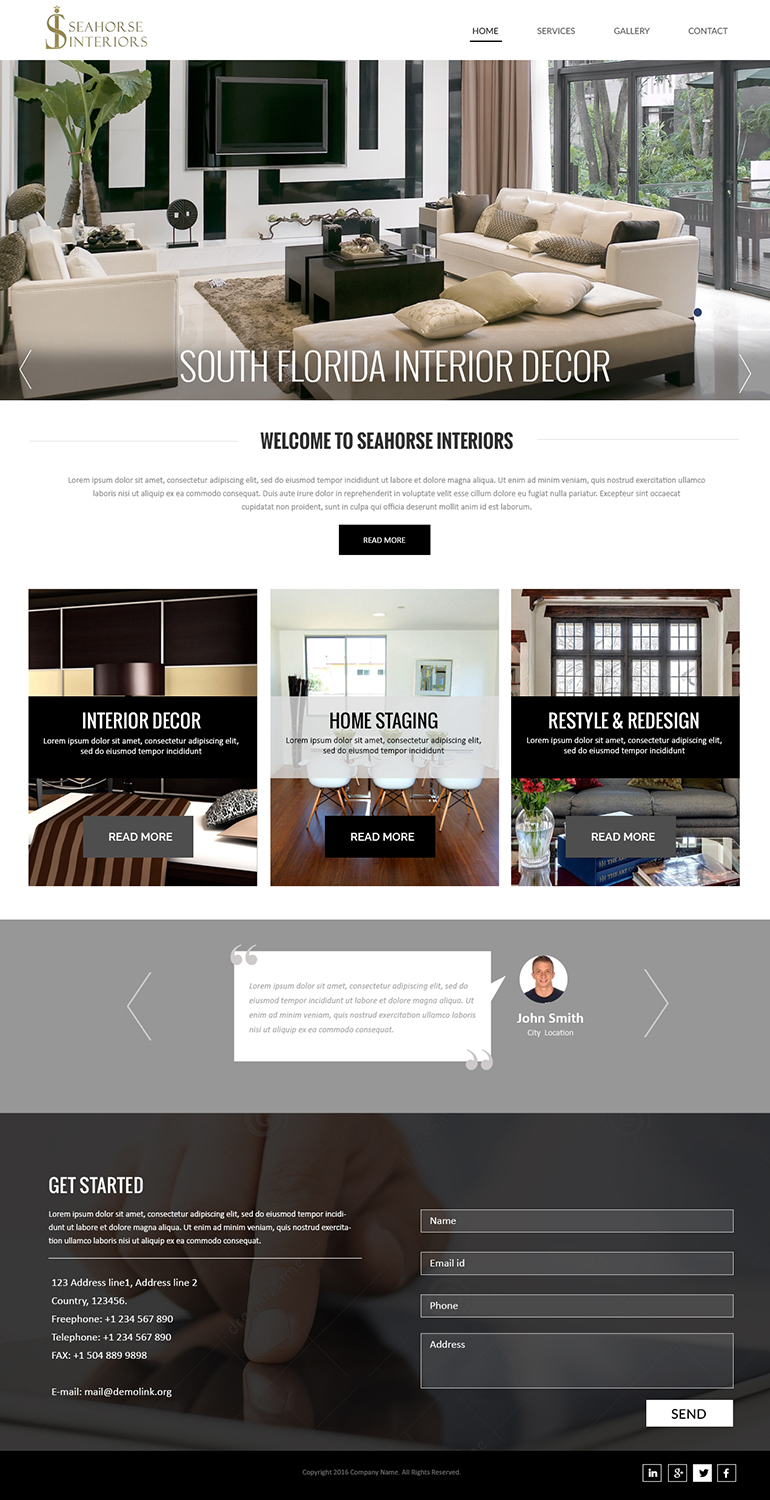 Web Design by Creations Box 2015 for Seahorse Interiors Inc. | Design #9806532