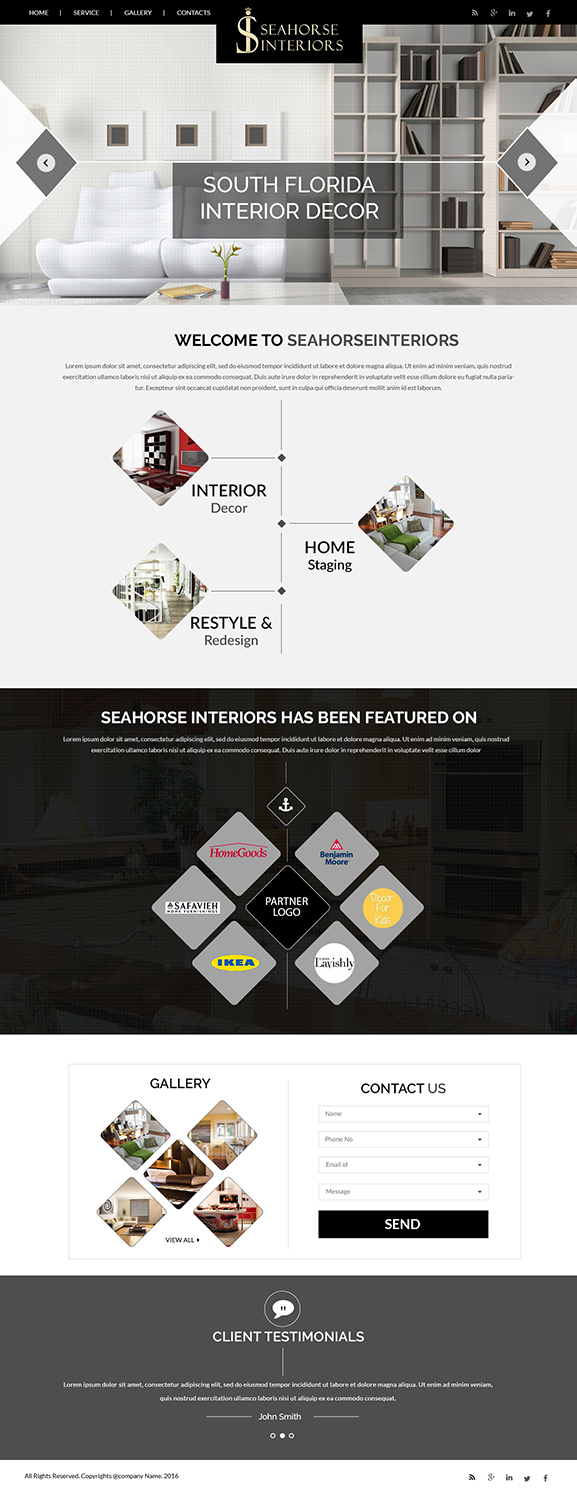 Web-Design von Creations Box 2015 für Seahorse Interiors Inc. | Design #9806533