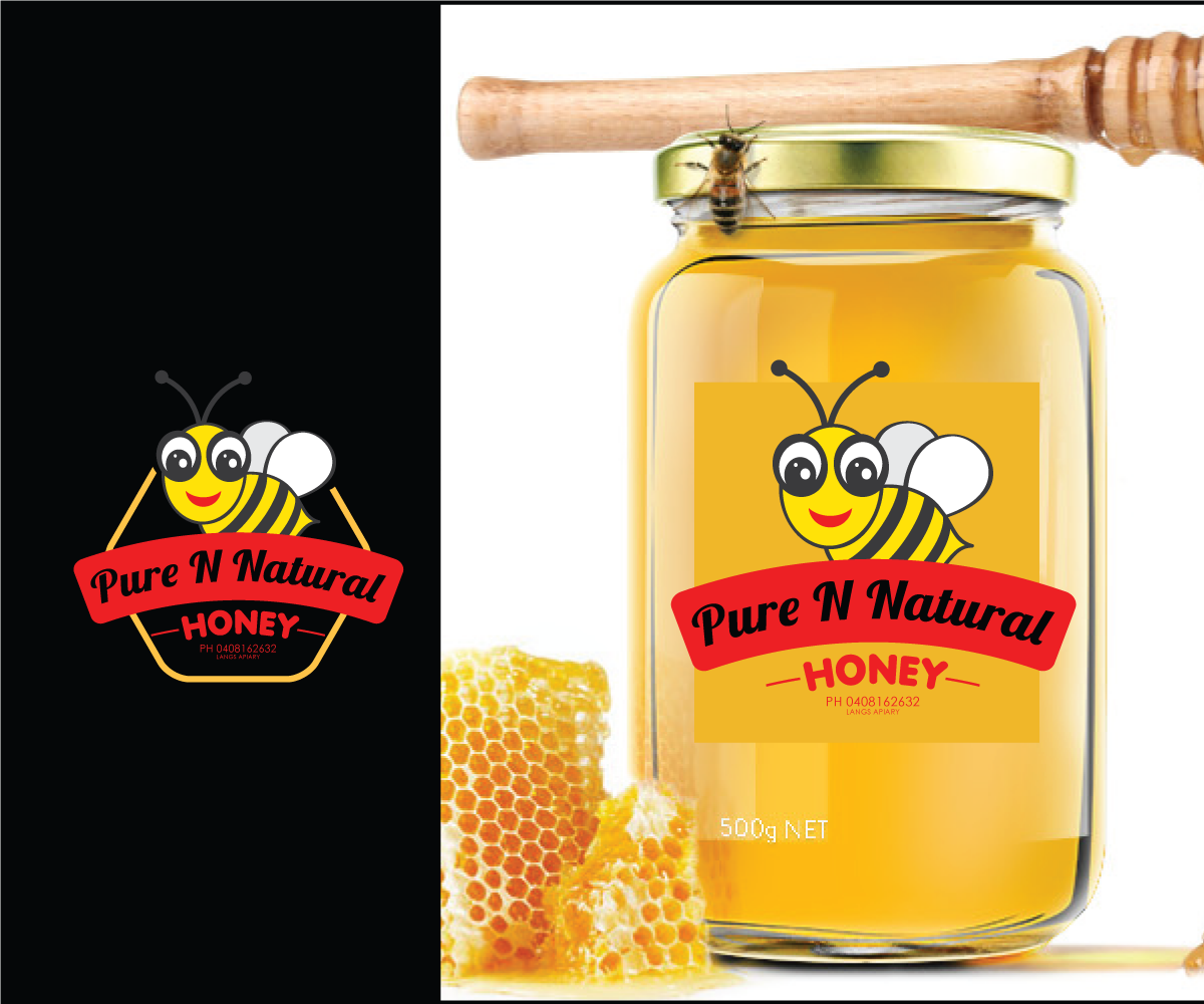 Bold, Playful, Product Logo Design for Pure n Natural Honey