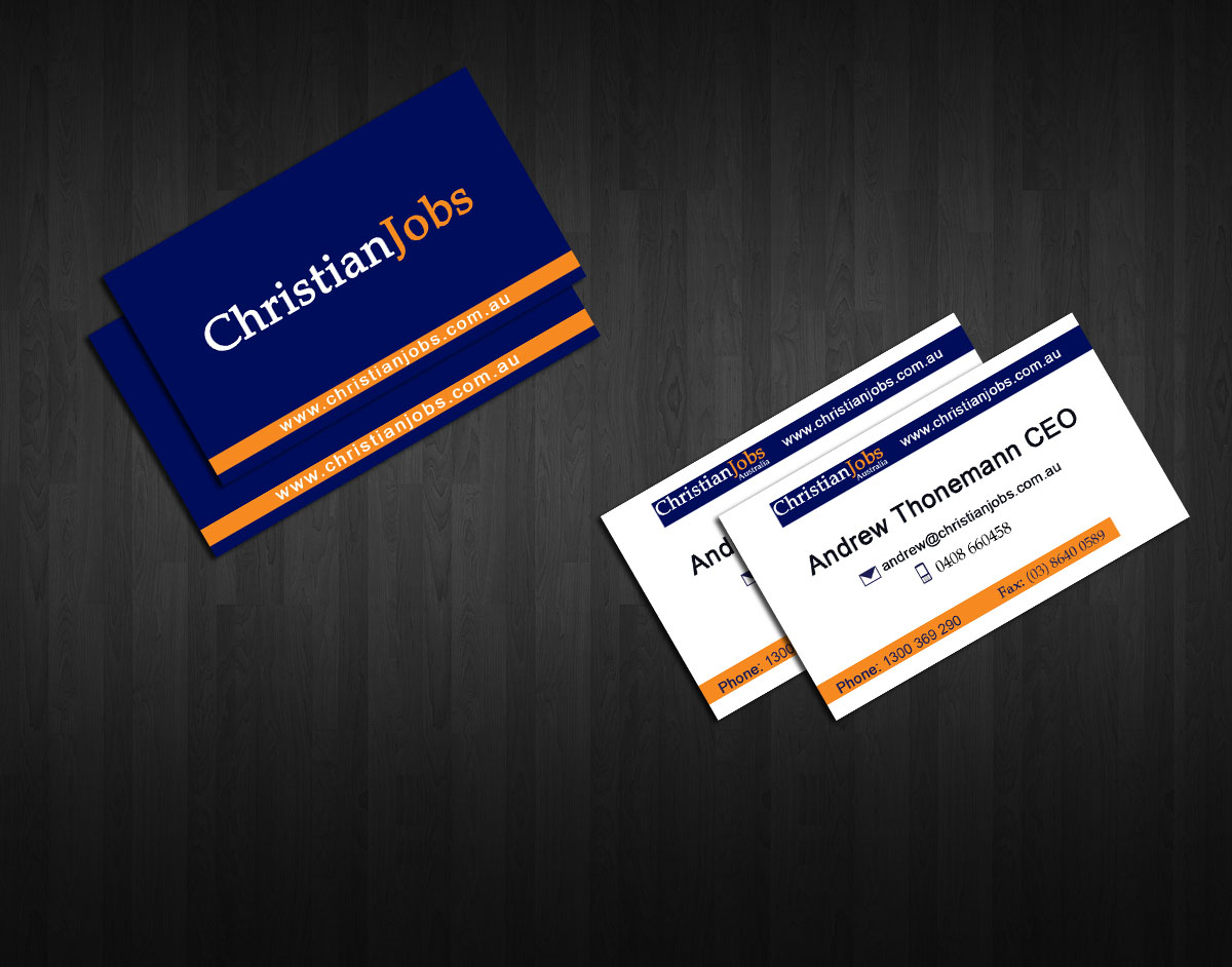 Business Card Design by  Sasko Kmetovich for Christian Jobs Australia | Design #2122115