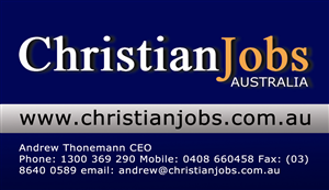 Business Card Design by Kayla Nachtigal for Christian Jobs Australia | Design: #2114860