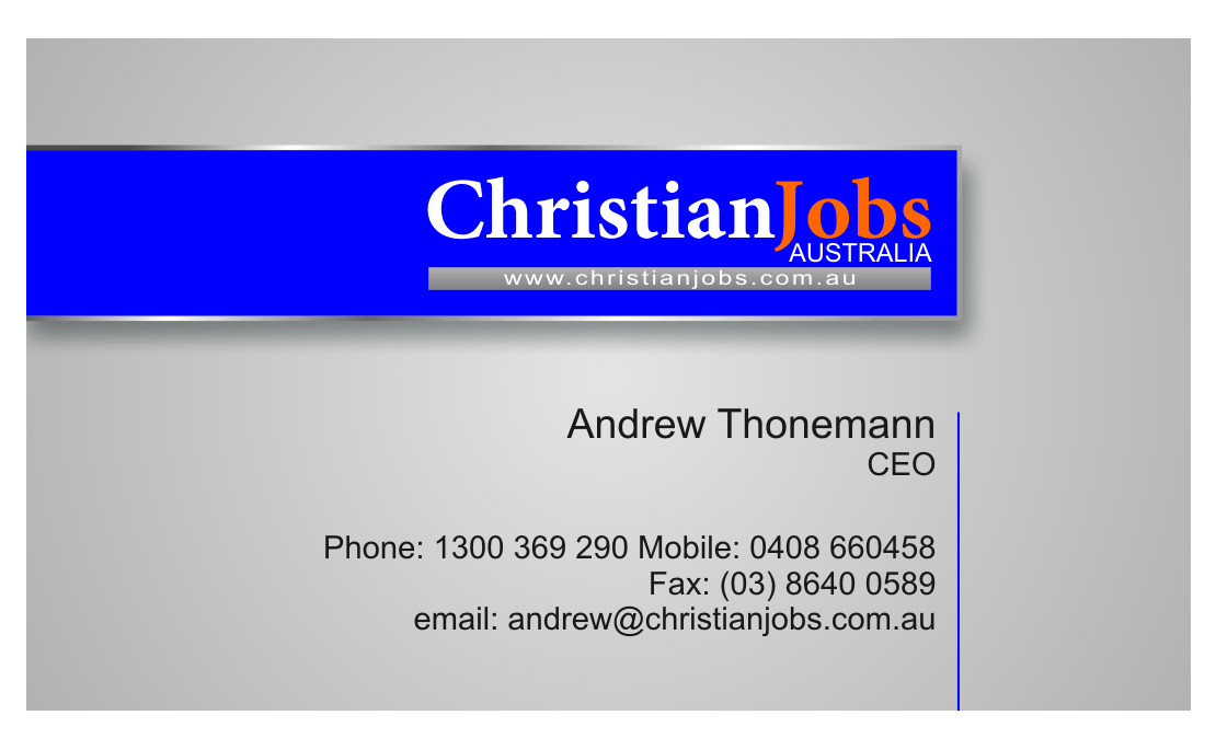 Business Card Design by ankita for Christian Jobs Australia | Design #2116173