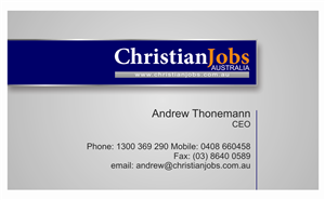 Business Card Design by ankita for Christian Jobs Australia | Design: #2116173