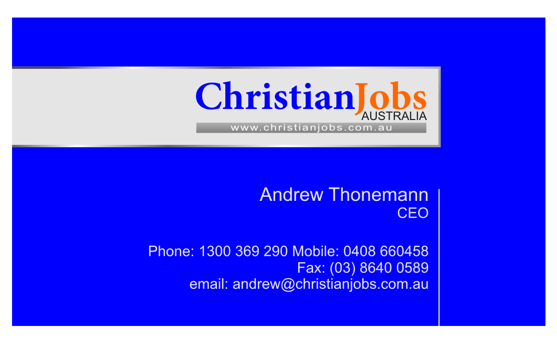 Business Card Design by ankita for Christian Jobs Australia | Design #2116392