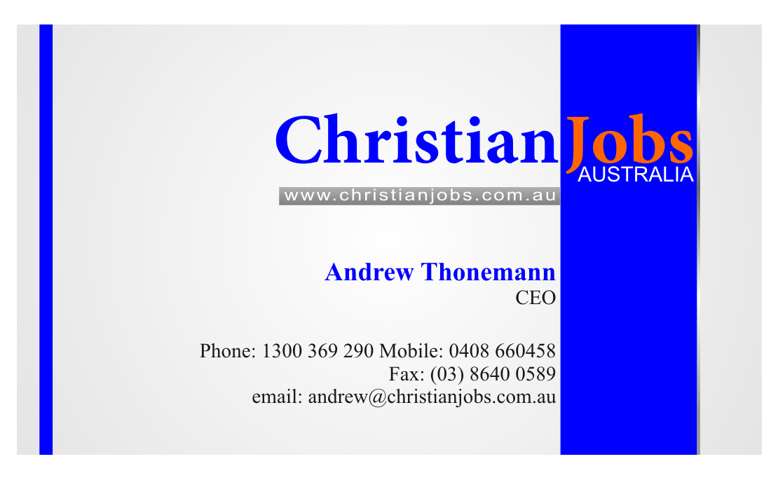 Business Card Design by ankita for Christian Jobs Australia | Design #2116394