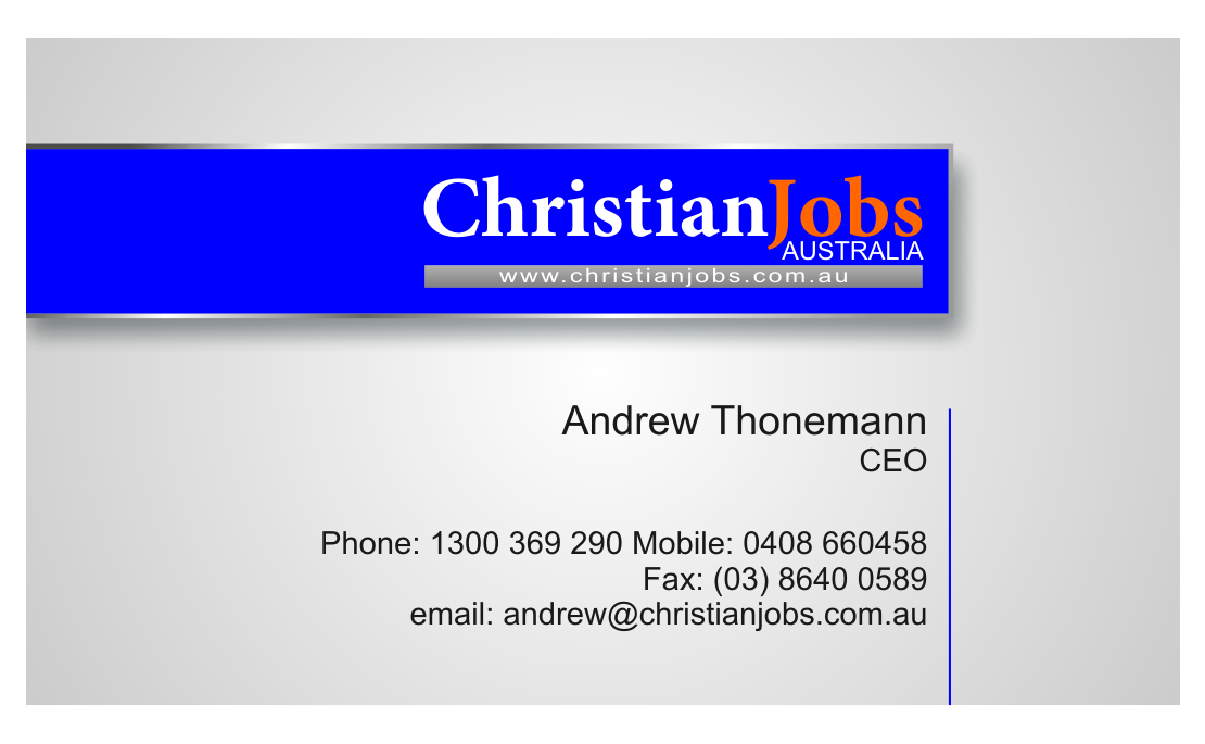 Business Card Design by ankita for Christian Jobs Australia | Design #2116395
