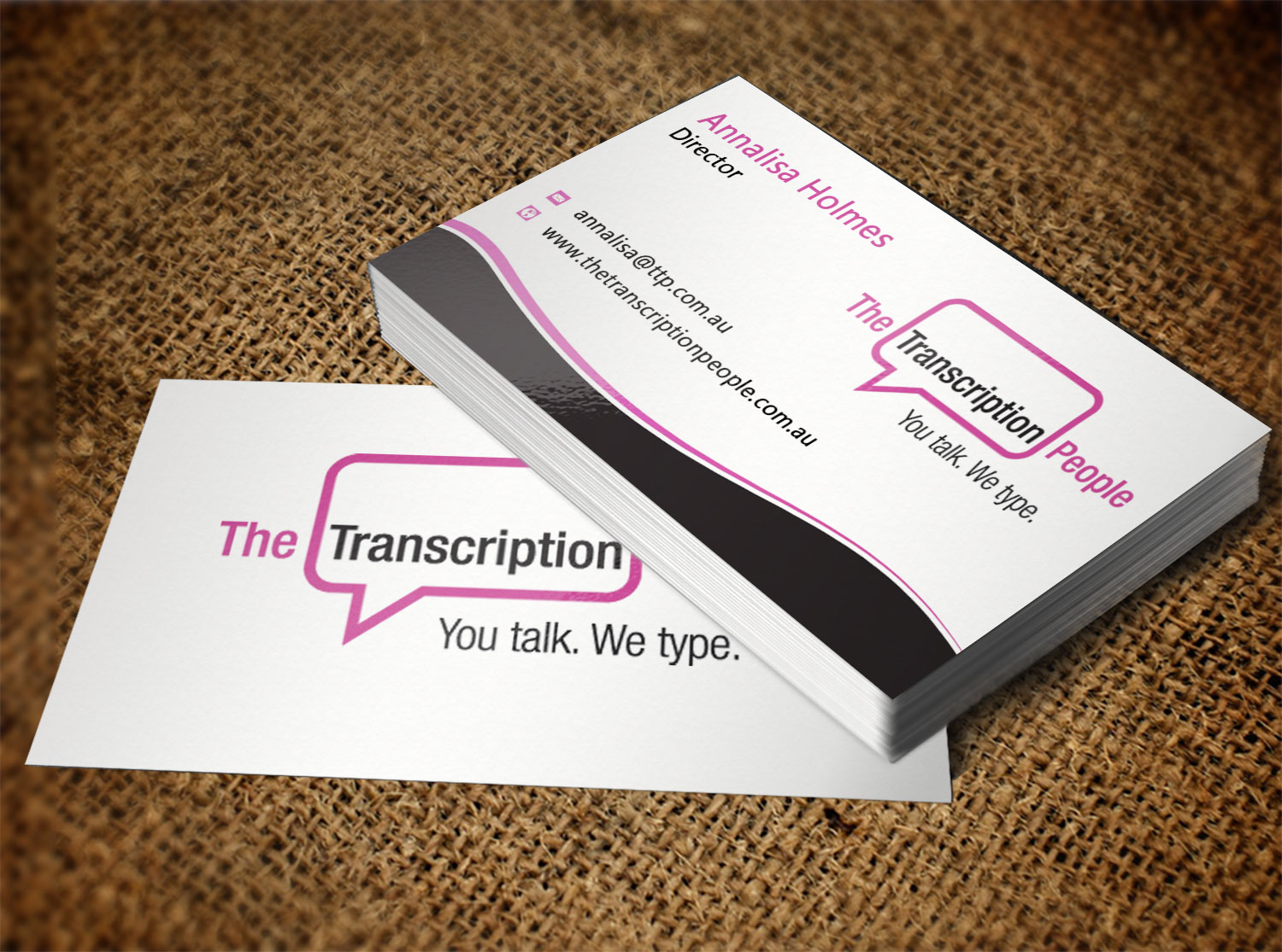 Business Card Design by Pixi Dust for The Transcription People Pty Ltd | Design #9784088