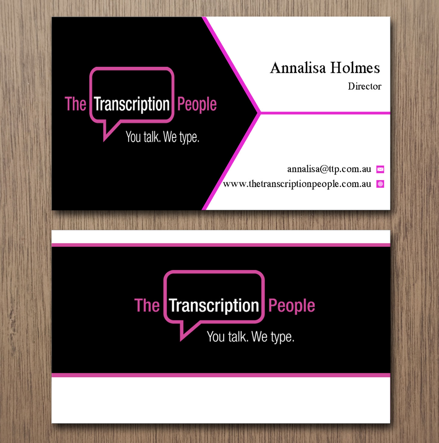 Business Card Design by Pixi Dust for The Transcription People Pty Ltd | Design #9784092