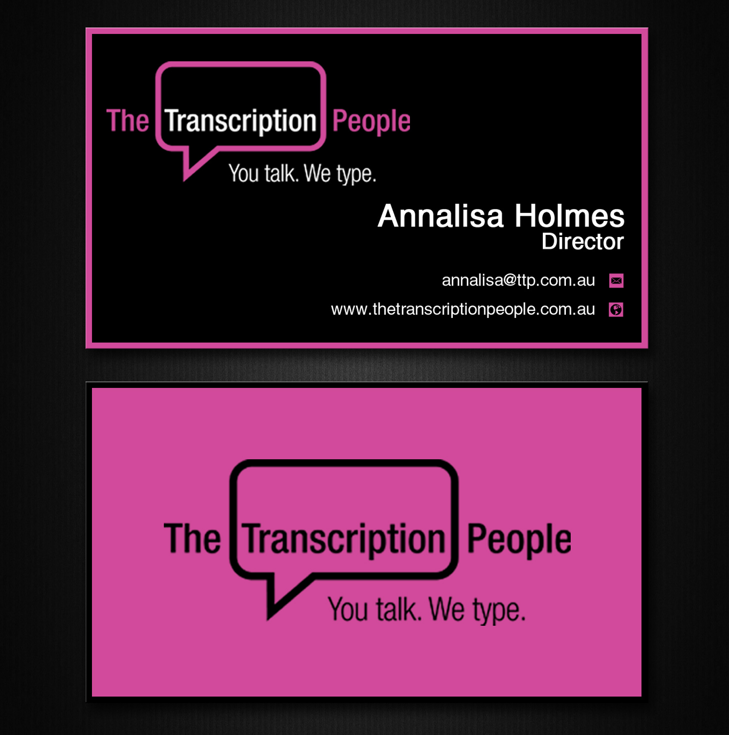 Diseño de Tarjeta de Presentación por Lanka Ama para The Transcription People Pty Ltd | Diseño #9784074