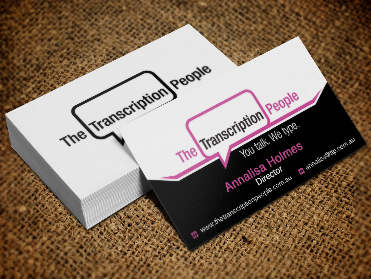 Business Card Design by Lanka Ama for The Transcription People Pty Ltd | Design #9784078