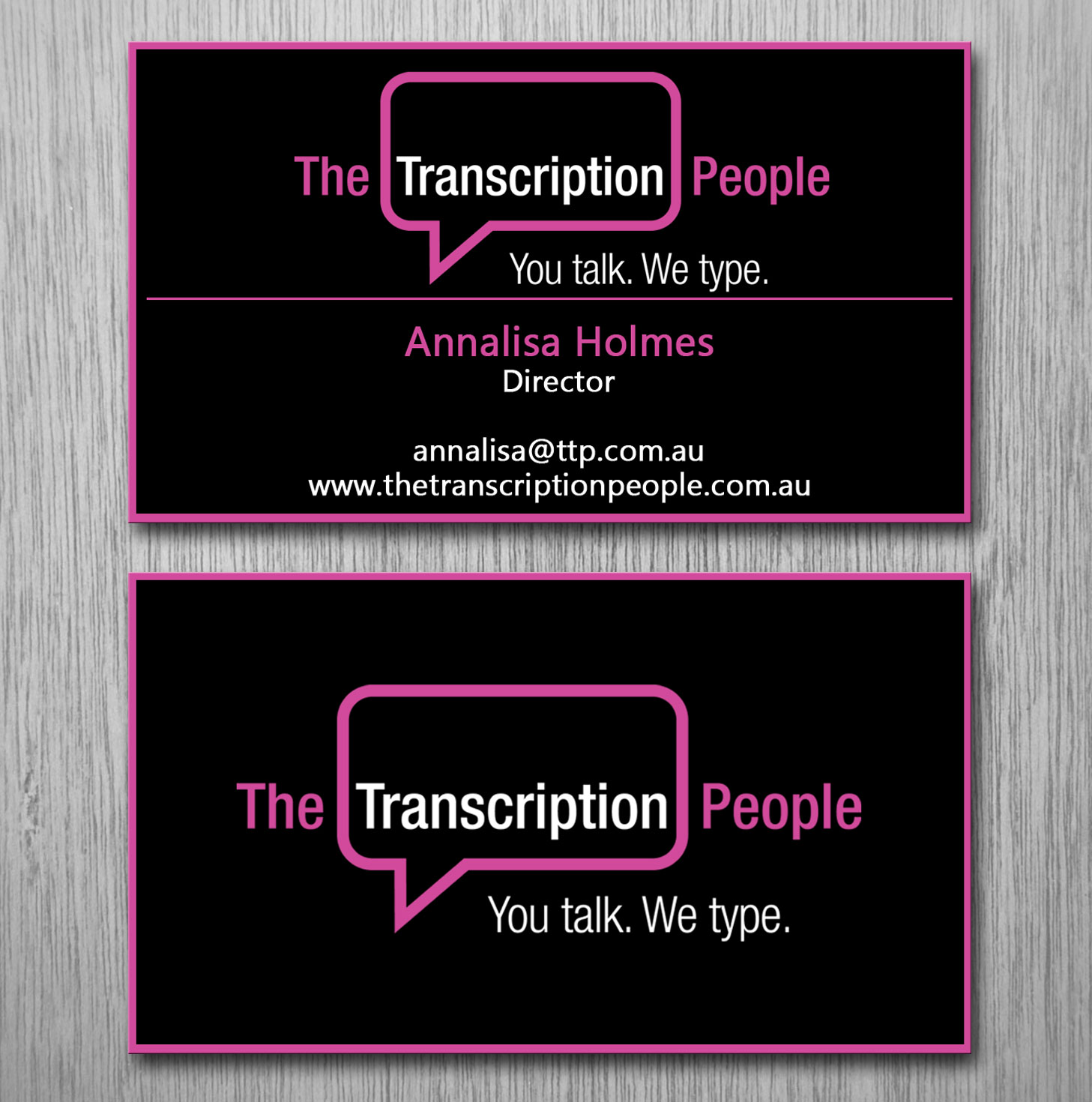 Business Card Design by Lanka Ama for The Transcription People Pty Ltd | Design #9784083