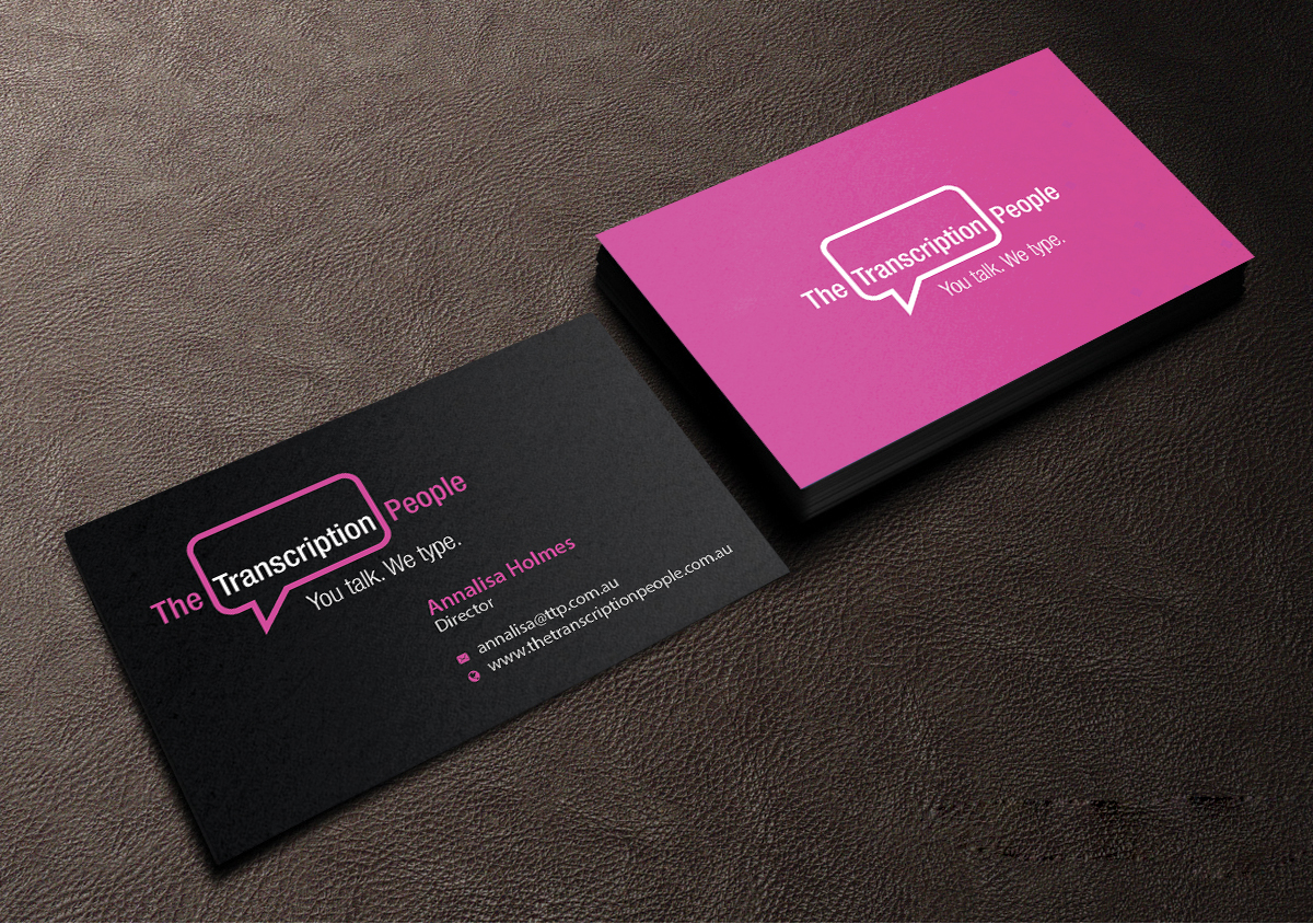 Visitenkarten-Design von Creations Box 2015 für The Transcription People Pty Ltd | Design #9796097
