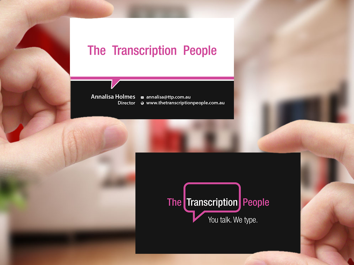 Business Card Design by Creations Box 2015 for The Transcription People Pty Ltd | Design #9796100