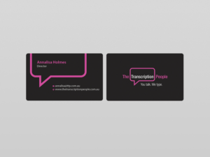 Business Card Design by Creations Box 2015 for The Transcription People Pty Ltd | Design: #9796104