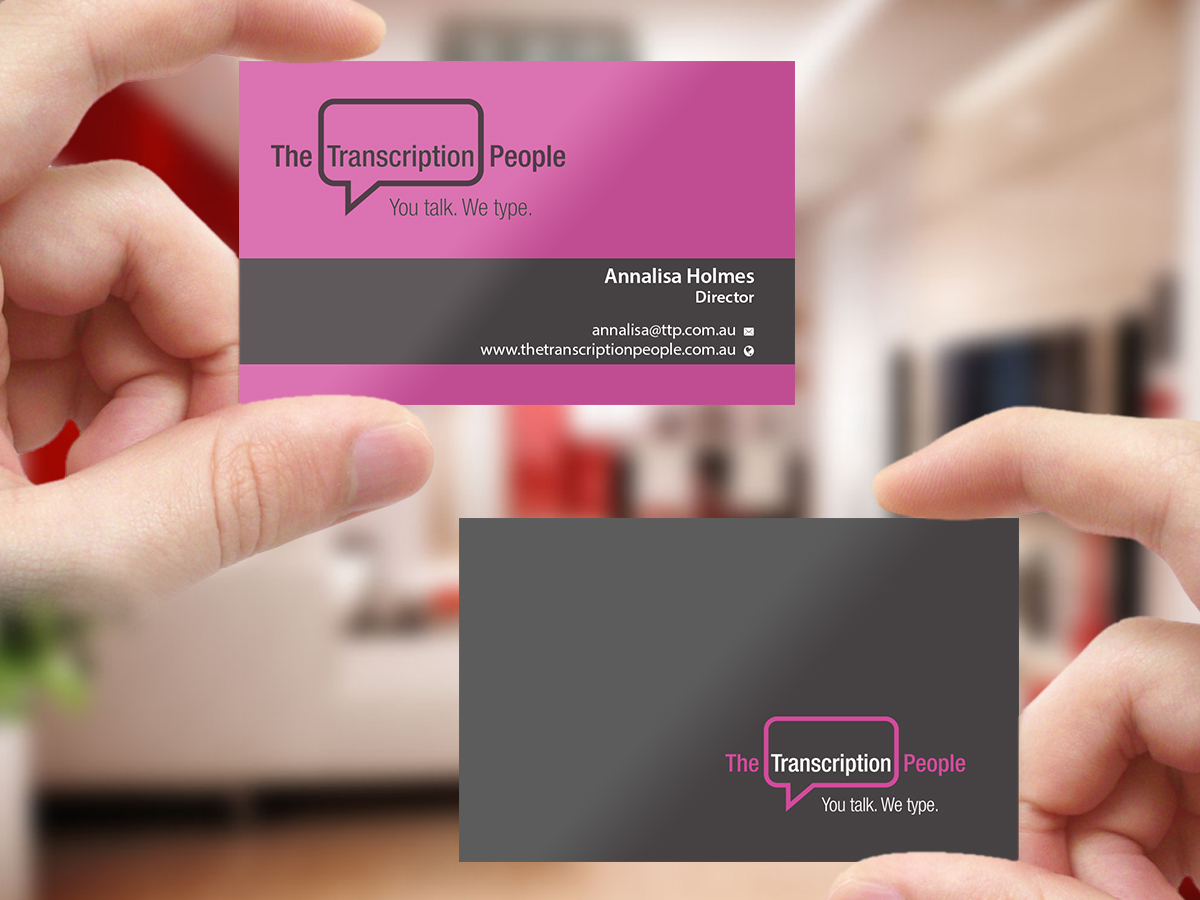 Business Card Design by Creations Box 2015 for The Transcription People Pty Ltd | Design #9796107
