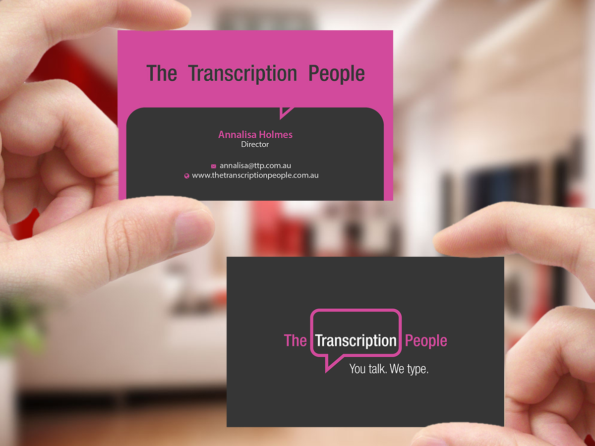 Business Card Design by Creations Box 2015 for The Transcription People Pty Ltd | Design #9796110