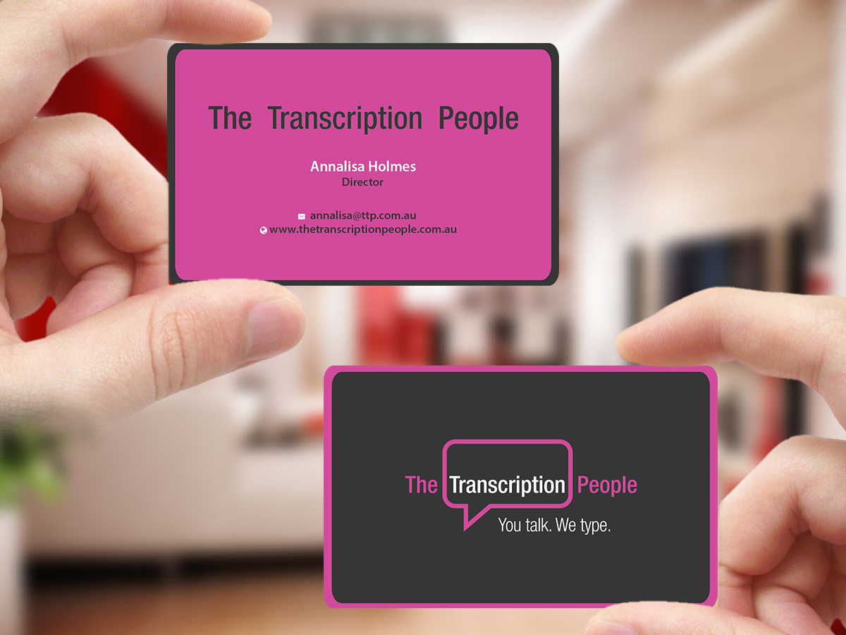Visitenkarten-Design von Creations Box 2015 für The Transcription People Pty Ltd | Design #9796111