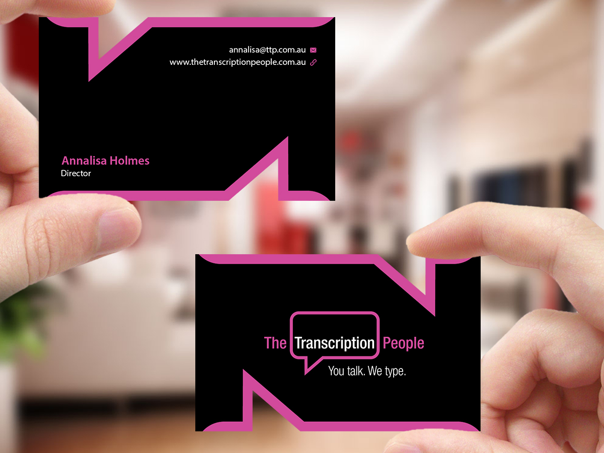 Visitenkarten-Design von Creations Box 2015 für The Transcription People Pty Ltd | Design #9796115