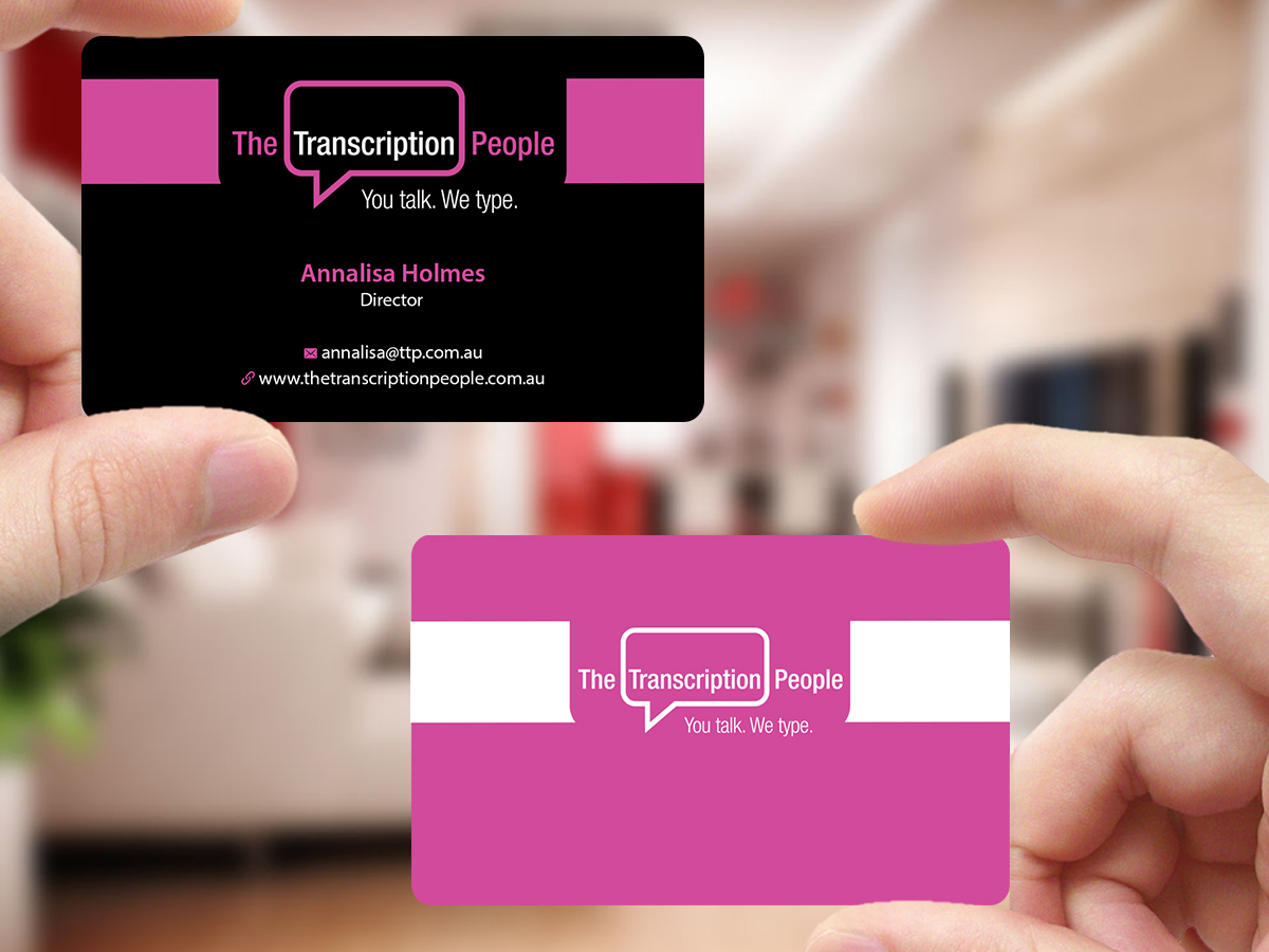 Visitenkarten-Design von Creations Box 2015 für The Transcription People Pty Ltd | Design #9796117