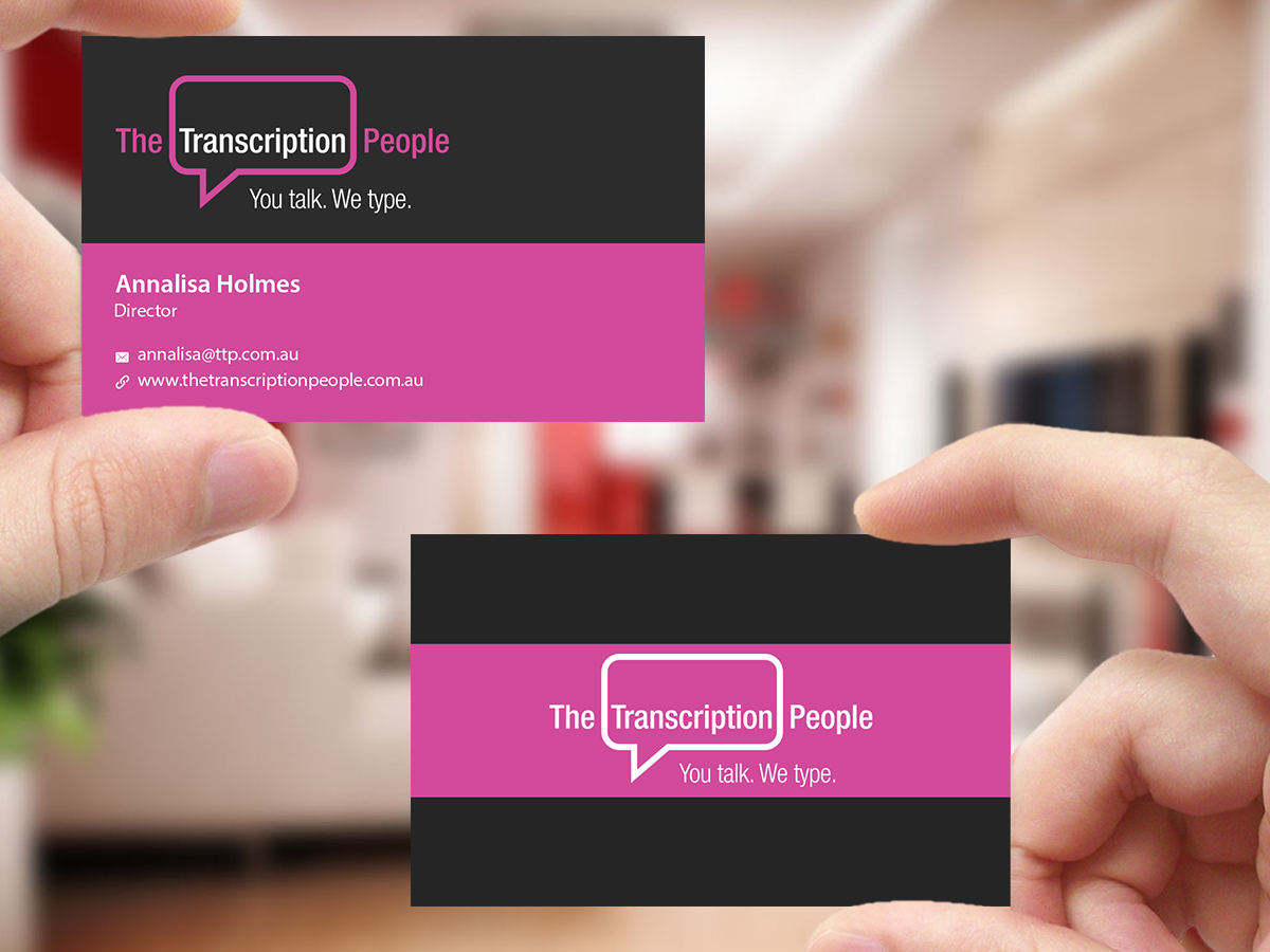 Business Card Design by Creations Box 2015 for The Transcription People Pty Ltd | Design #9796118