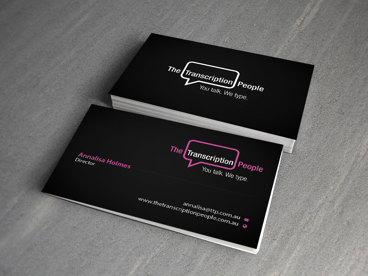 Business Card Design by Creations Box 2015 for The Transcription People Pty Ltd | Design #9796120