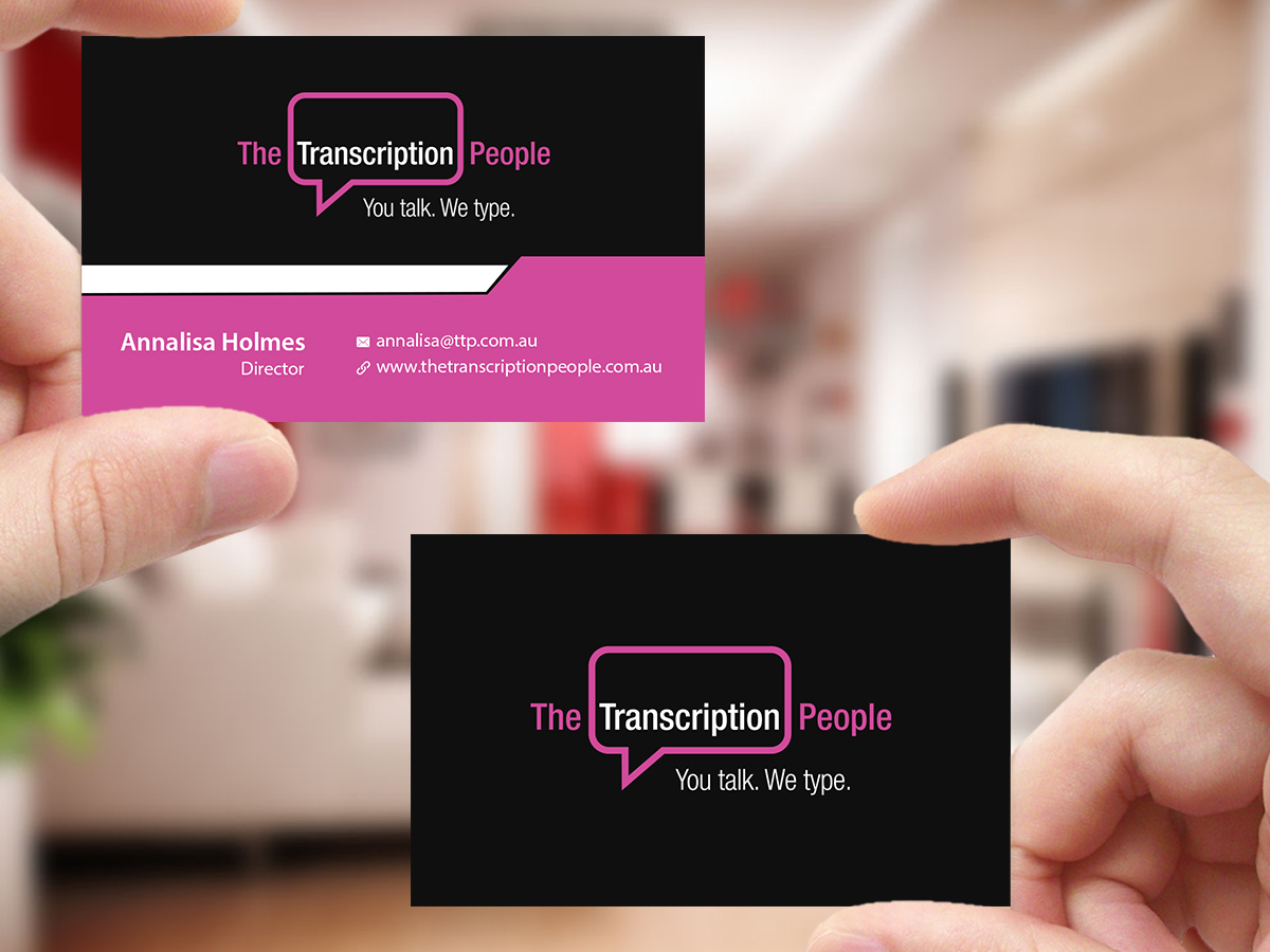 Business Card Design by Creations Box 2015 for The Transcription People Pty Ltd | Design #9796124