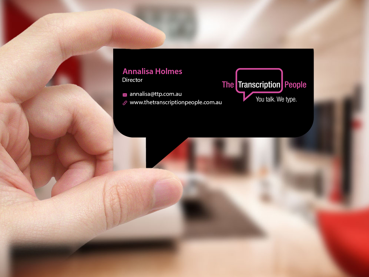 Visitenkarten-Design von Creations Box 2015 für The Transcription People Pty Ltd | Design #9796126