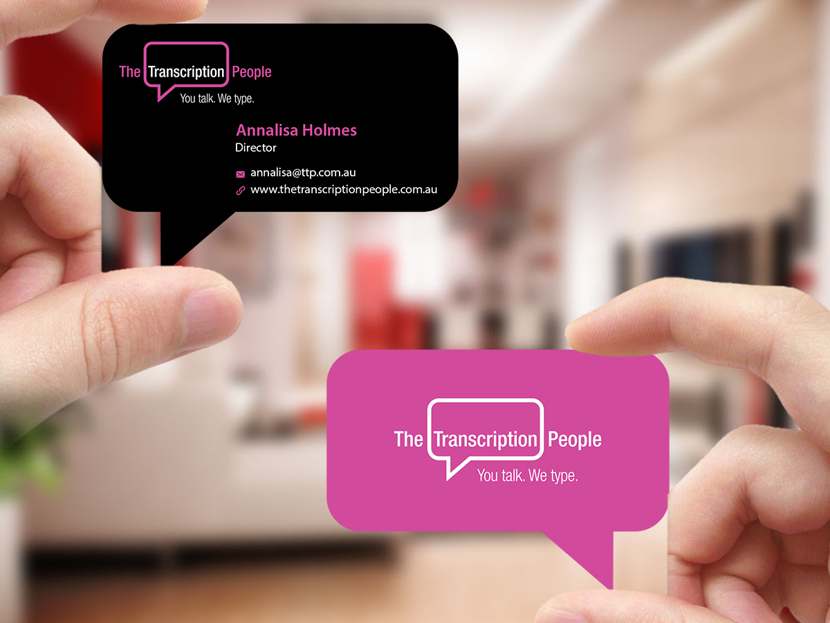 Visitenkarten-Design von Creations Box 2015 für The Transcription People Pty Ltd | Design #9796127
