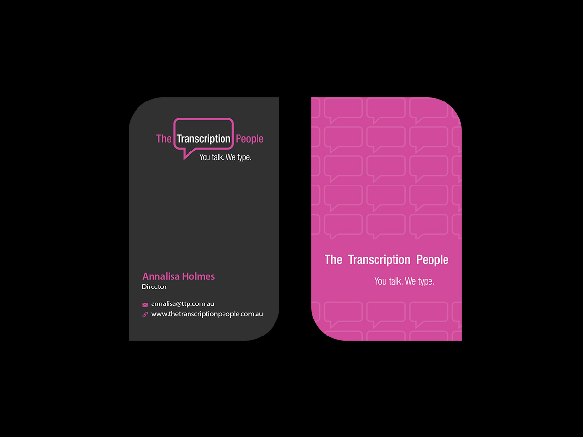 Business Card Design by Creations Box 2015 for The Transcription People Pty Ltd | Design #9796130